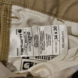 Carhartt Mens relax fit pants 34 x 30 Tan color pre-owned